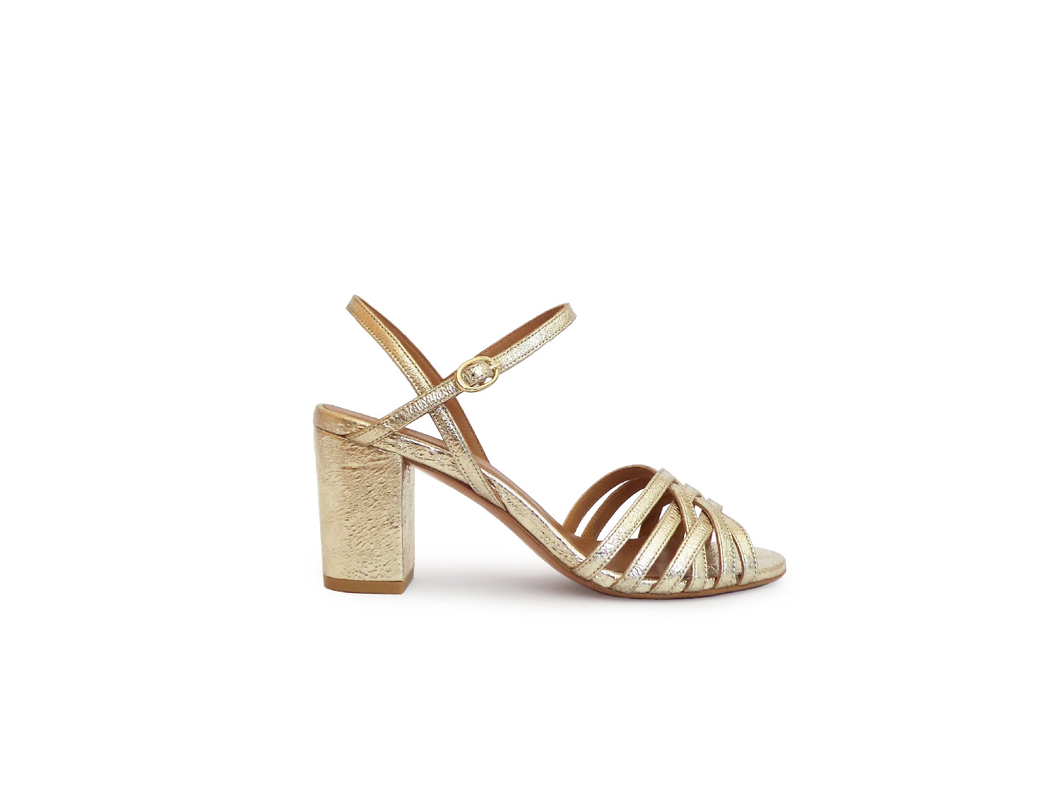 Buy Gold Hand Embroidered Celine Wedge Heels by Phenominaal Online